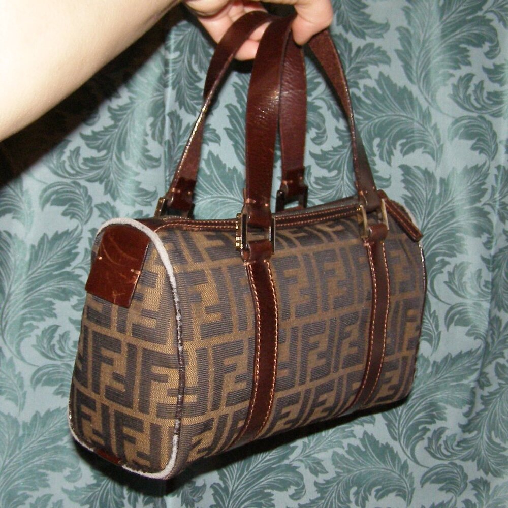 FENDI Zucca Small bag Top handle Satchel AUTHENTIC - Picture 4 of 13